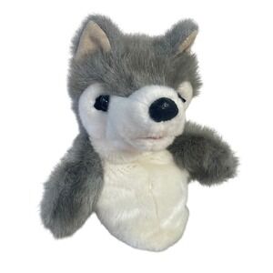 Folkmanis Wolf Pup Hand Puppet Gray Plush Animal Toy Kids Educational